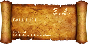 Bali Lili névjegykártya